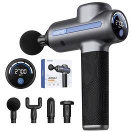 Renpho - Active 2 Deep Tissue Massage Gun, 5 Speeds & 4 Massage Heads for Muscle Relax, Daily Aches - Gray