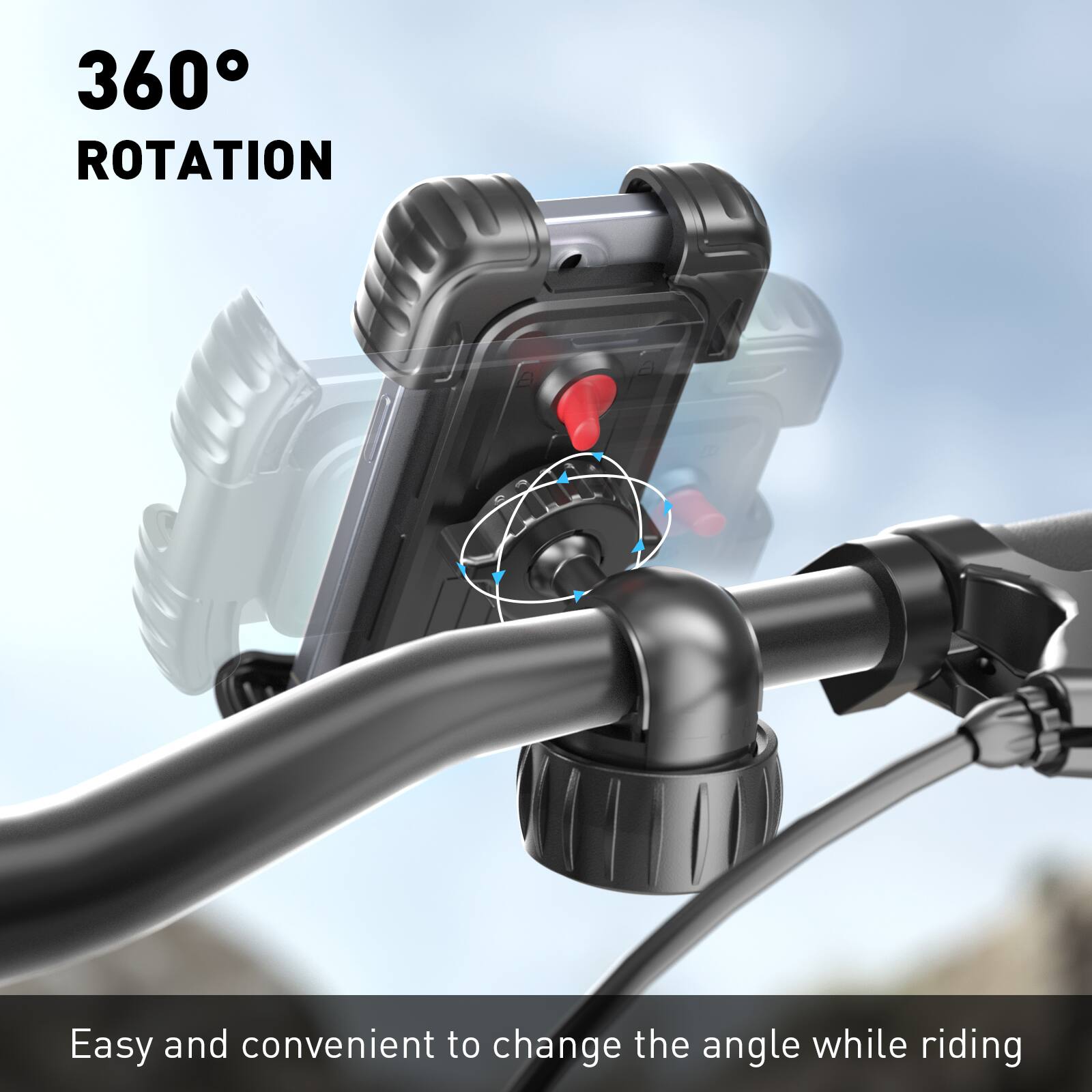360 ROTATION Easy and convenient to change the angle while riding.