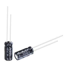 Unique Bargains - 4.7uF 100V 5x11mm Electrolytic Capacitor, Radial Leads Aluminum, 50pcs, 105C High Temp for TVs, LCD Monitor, VCD - Black