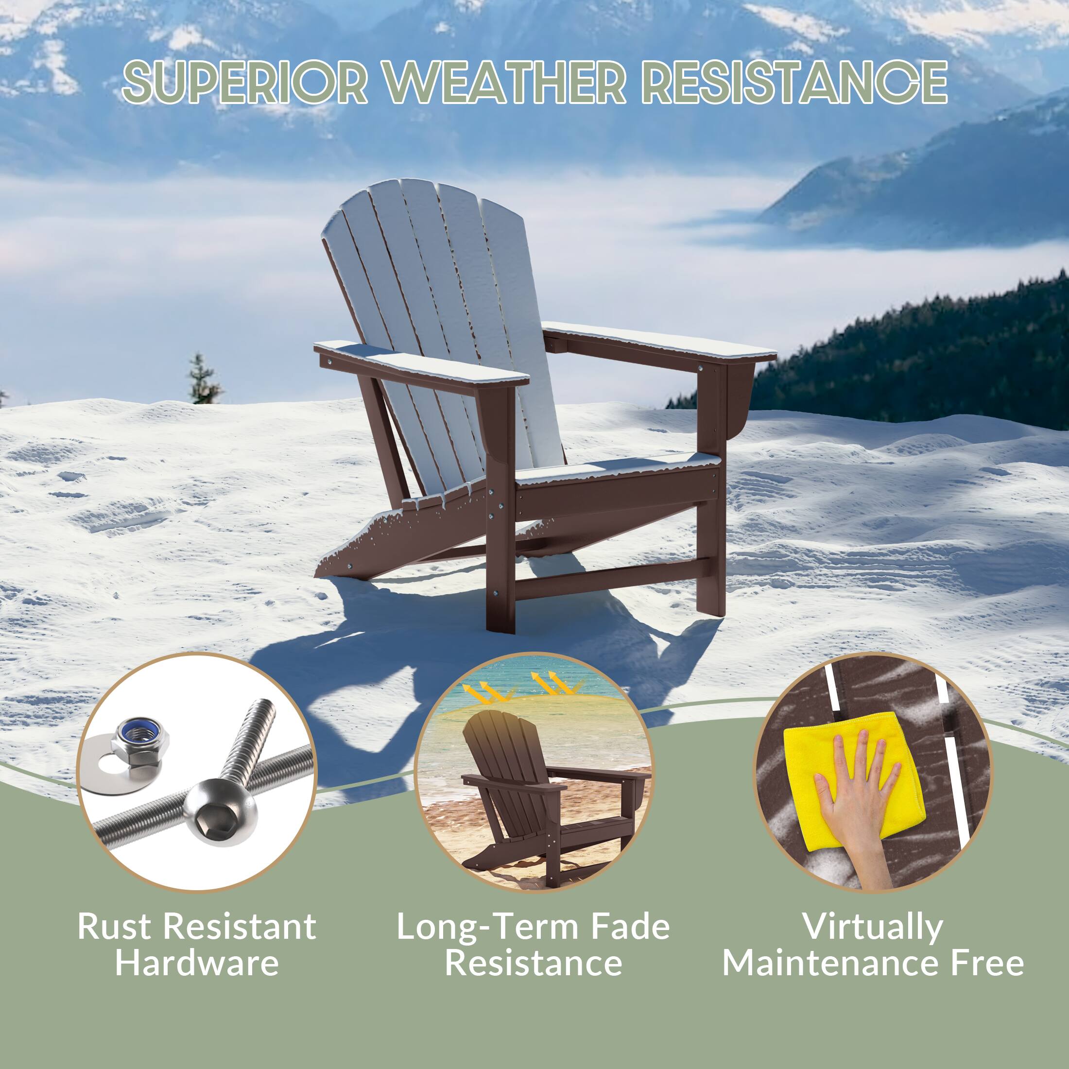 SUPERIOR WEATHER RESISTANCE

- Rust Resistant Hardware
- Long-Term Fade Resistance
- Virtually Maintenance Free