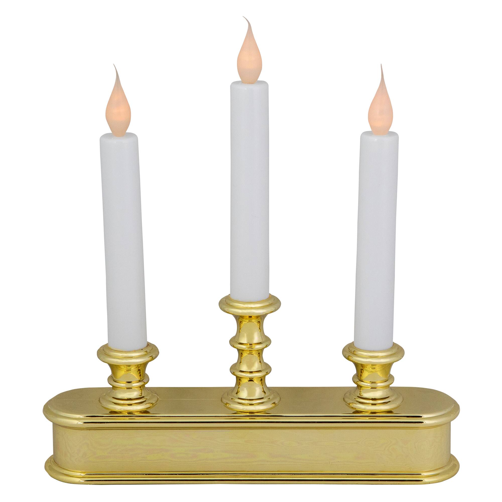 Alt View 1. Northlight - LED 3-Light Candolier Window Candle - 10" - White and Gold - White.