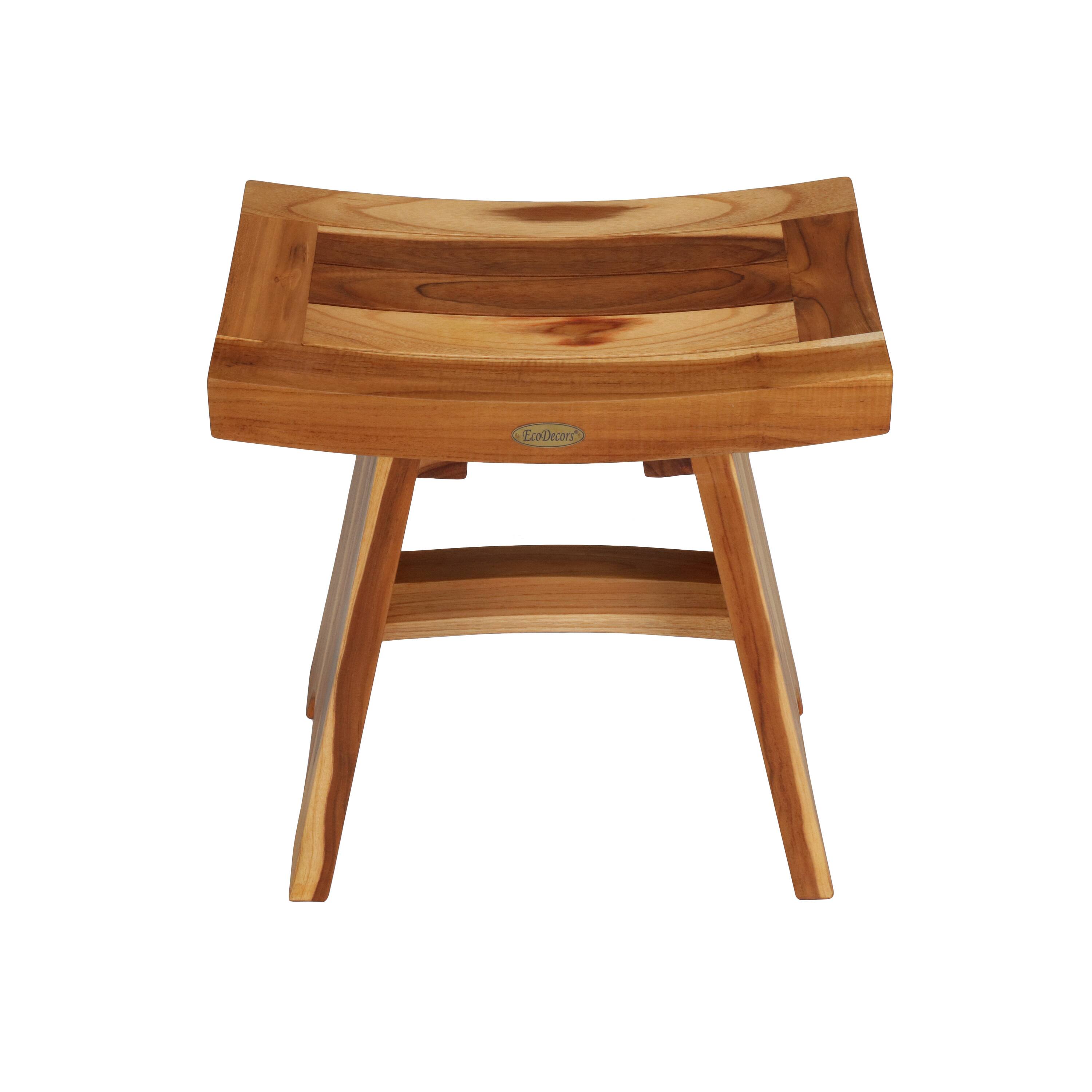 Back. EcoDecors - EcoDecors 18 Inch Serenity Waterproof Teak Wood Shower Bench - EarthyTeak.
