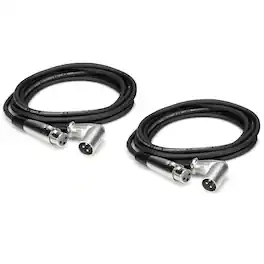 Hosa Technology - 2x XRR101.5 3-Pin 1.5' XLR Female to XLR Angled Male Balanced Interconnect Cable
