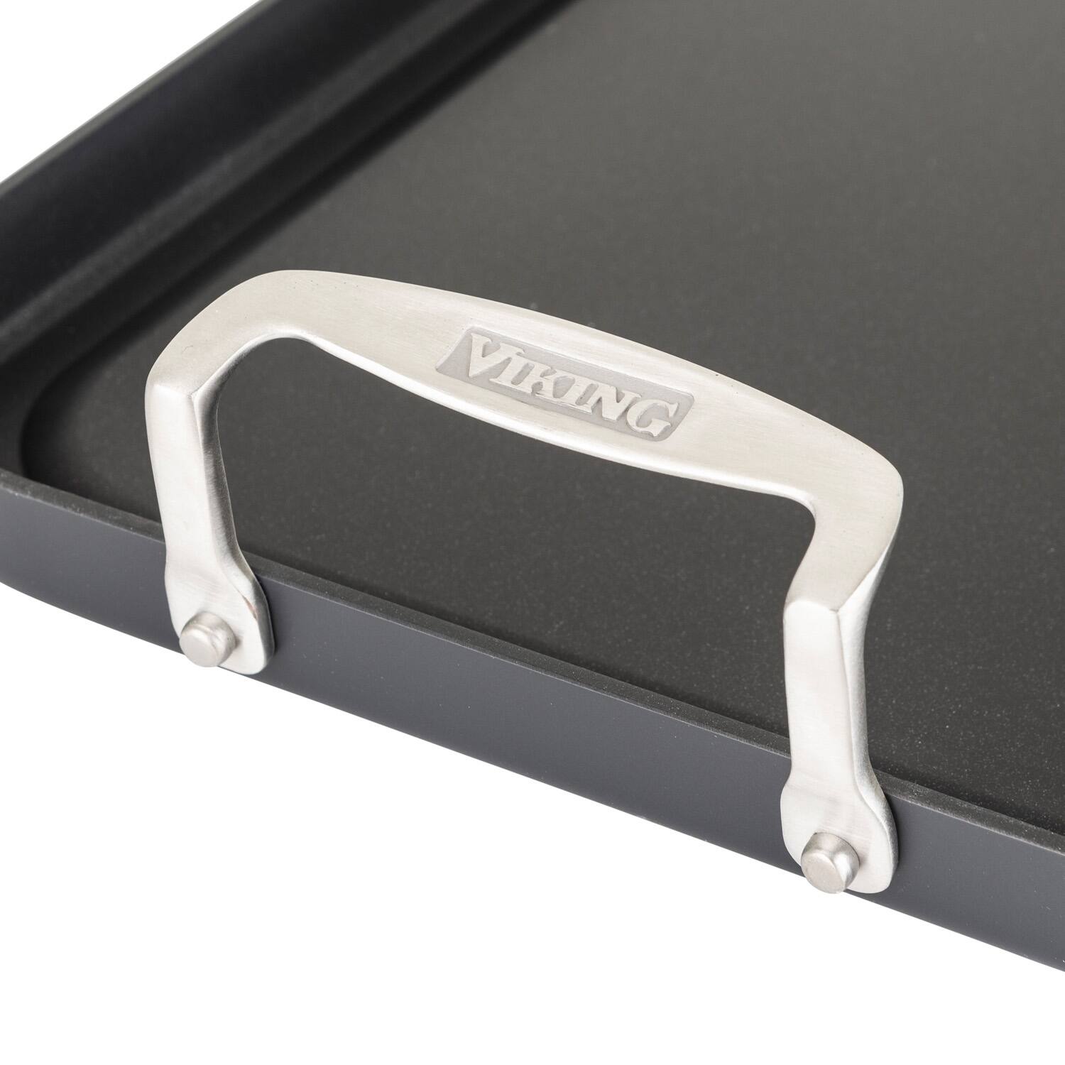 Alt View 14. Viking - Hard Anodized Double Burner Nonstick Griddle - Black.