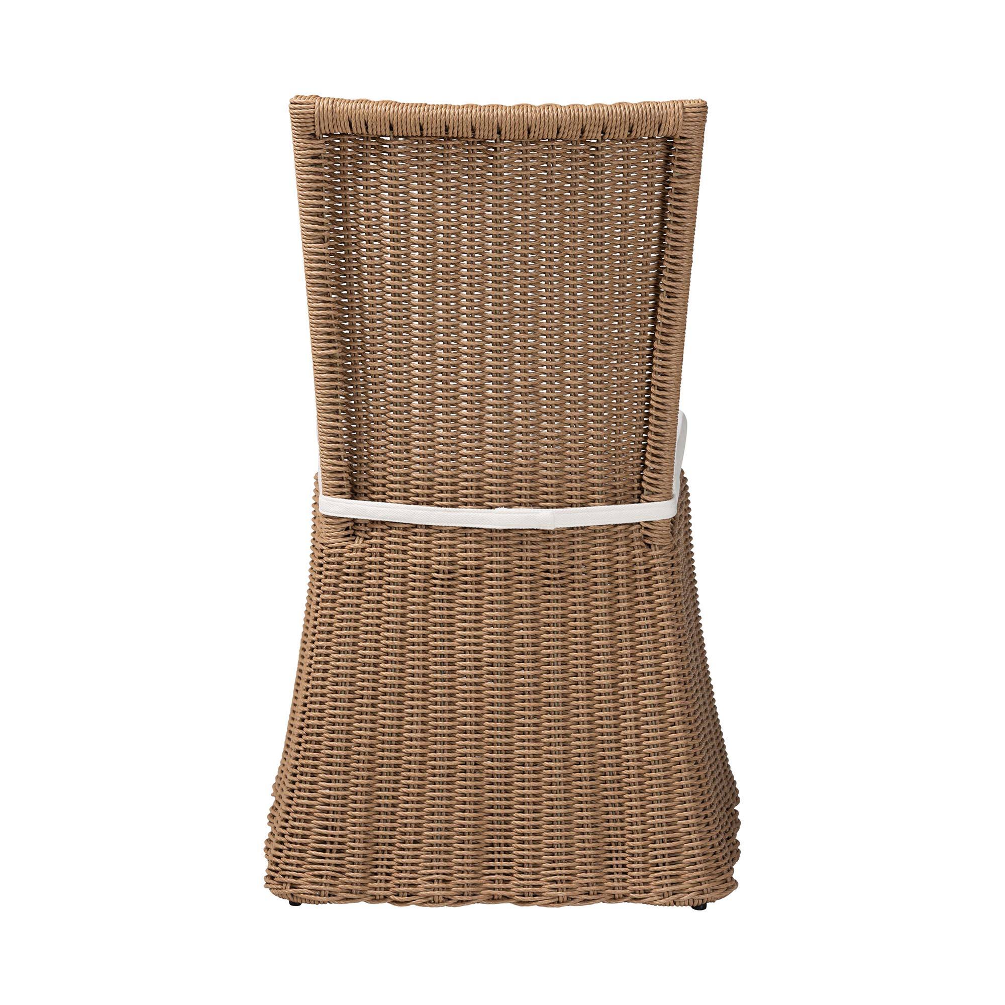 Back. bali & pari - Serge Woven Seagrass Dining Chair - Light Brown.