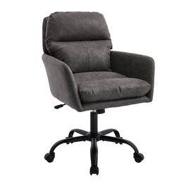 GOODSILO - Ergonomic Executive Office Chair with Adjustable Height and PU Leather Upholstery - Gray
