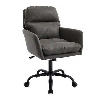 Front. GOODSILO - Ergonomic Executive Office Chair with Adjustable Height and PU Leather Upholstery - Gray.