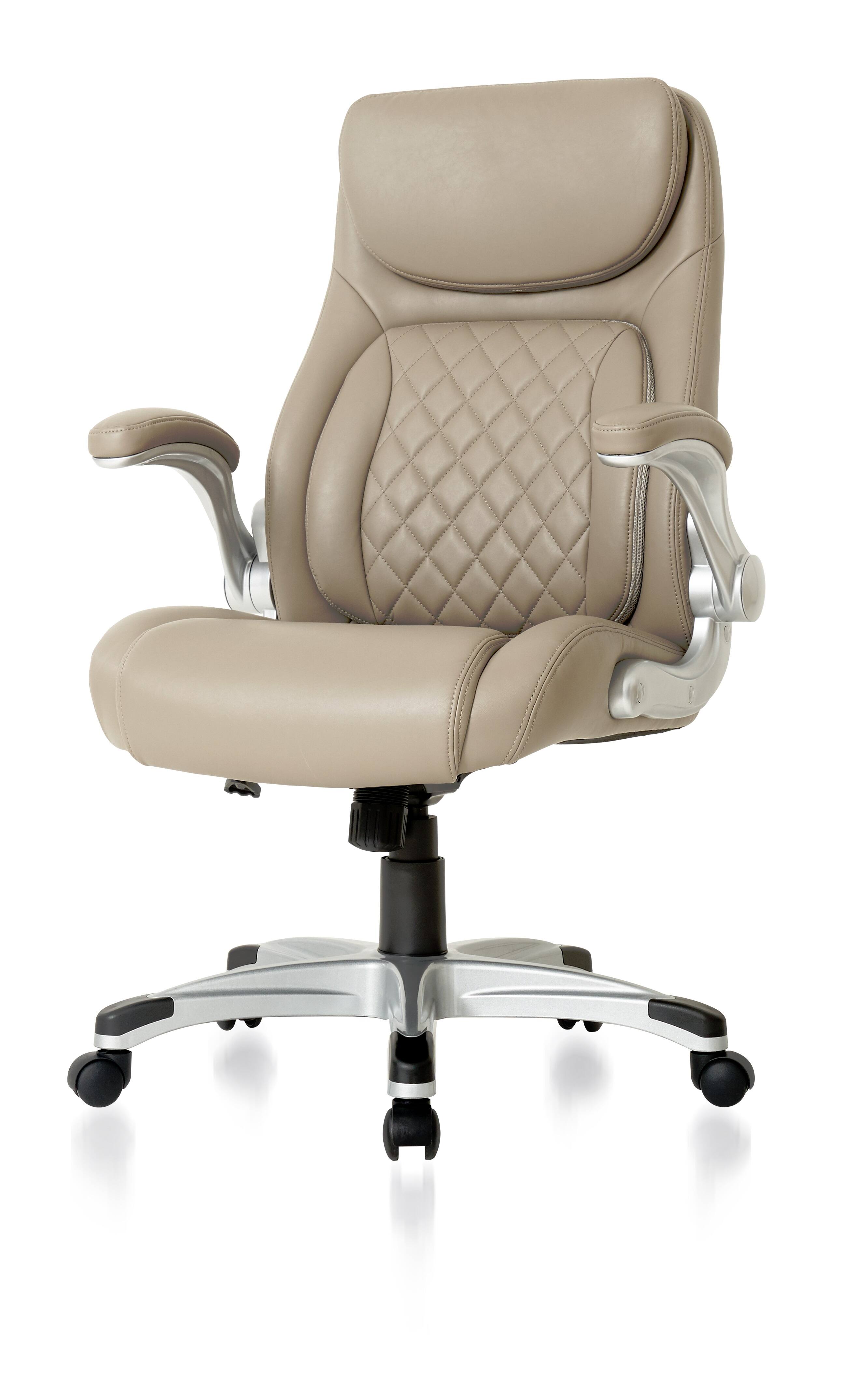 Front. Nouhaus - Posture Ergonomic PU Leather Office Chair - Taupe.