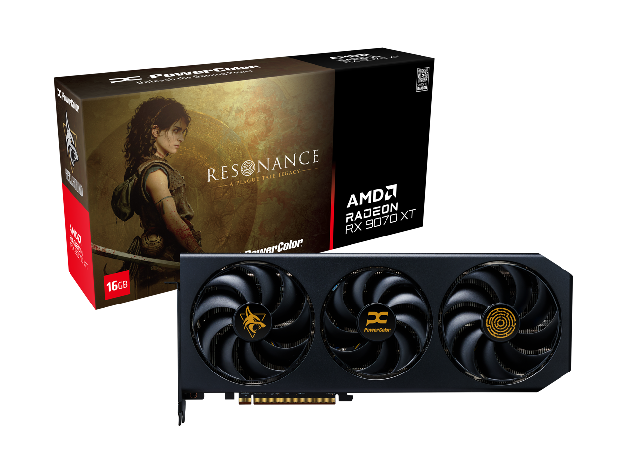 H PowerColor  
PowerColor the Gaming? CECK C Unleash  
AMOR  
some_30 RAOSON  
HELLHOUND AMD RADEON RX 9070 XT  
16GB  
NANCE RES PLAGUE TALE LEGACY A AMDO RADEON 9070 TX RX erColor.  
PC PowerColor