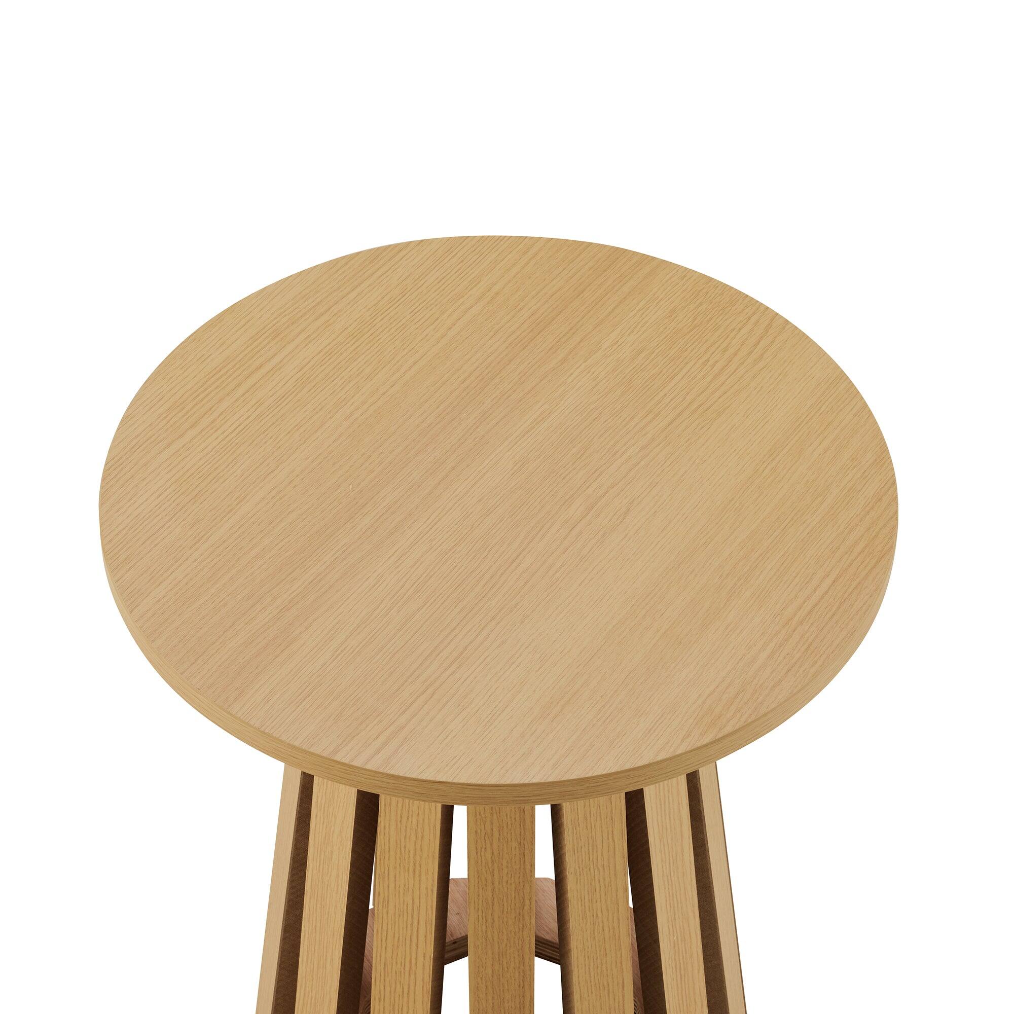 Alt View 1. Manhattan Comfort - Layla Scandinavian Modern End Table - Set of 2 - Light Oak.