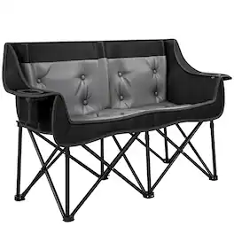 Outsunny - Double Camping Chair - Black