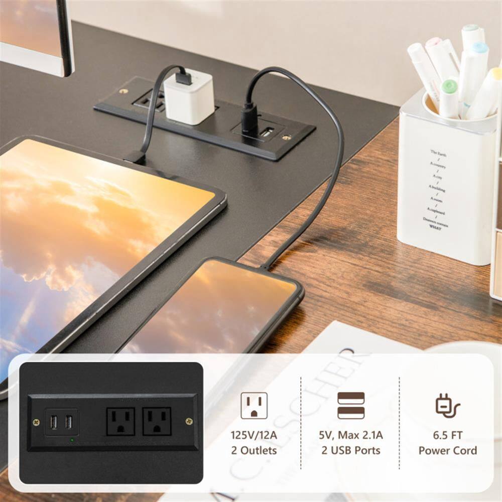 HER COSCHER  
125V/12A  
2 Outlets  
5V, Max 2.1A  
2 USB Ports  
6.5 FT Power Cord