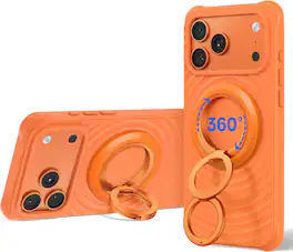 Syncwire - Magnetic Phone Ring Holder, for MagSafe Phone Grip Stand Kickstand, 360° Rotation, Double-Sided Magnet - Cosmic Orange