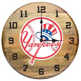Imperial - New York Yankees Oak Barrel Clock - Multicolor