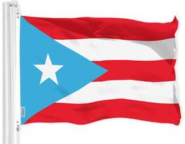 G128 - Puerto Rico Flag 3x5 Ft 150D Polyester Indoor/Outdoor - Light Blue
