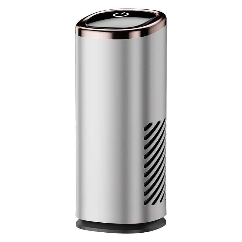 Cluzine - Silver Car Air Purifier, HEPA Filter, 3-Speed Touch Control, USB Powered, with Aromatherapy for Vehicle