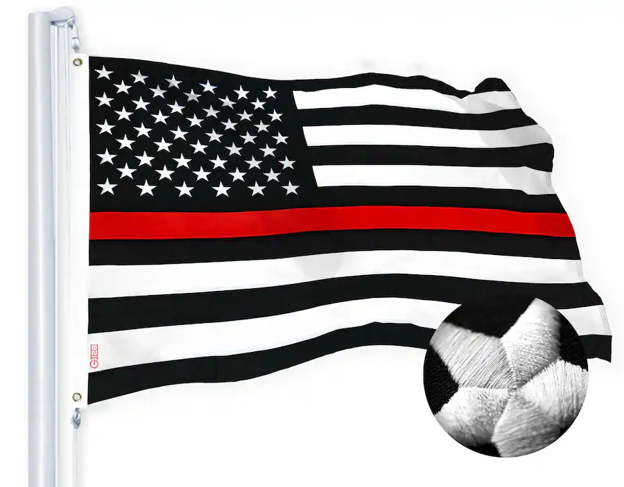 G128 Thin Red Line 4x6 ft Heavy Duty 220GSM Spun Polyester U.S. Flag ...