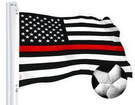 G128 - Thin Red Line 4x6 ft Heavy-Duty 220GSM Spun Polyester U.S. Flag with Brass Grommets - Assorted Colors