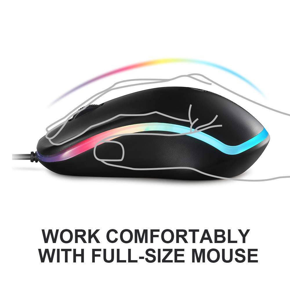 WORK COMFORTABLY WITH FULL-SIZE MOUSE