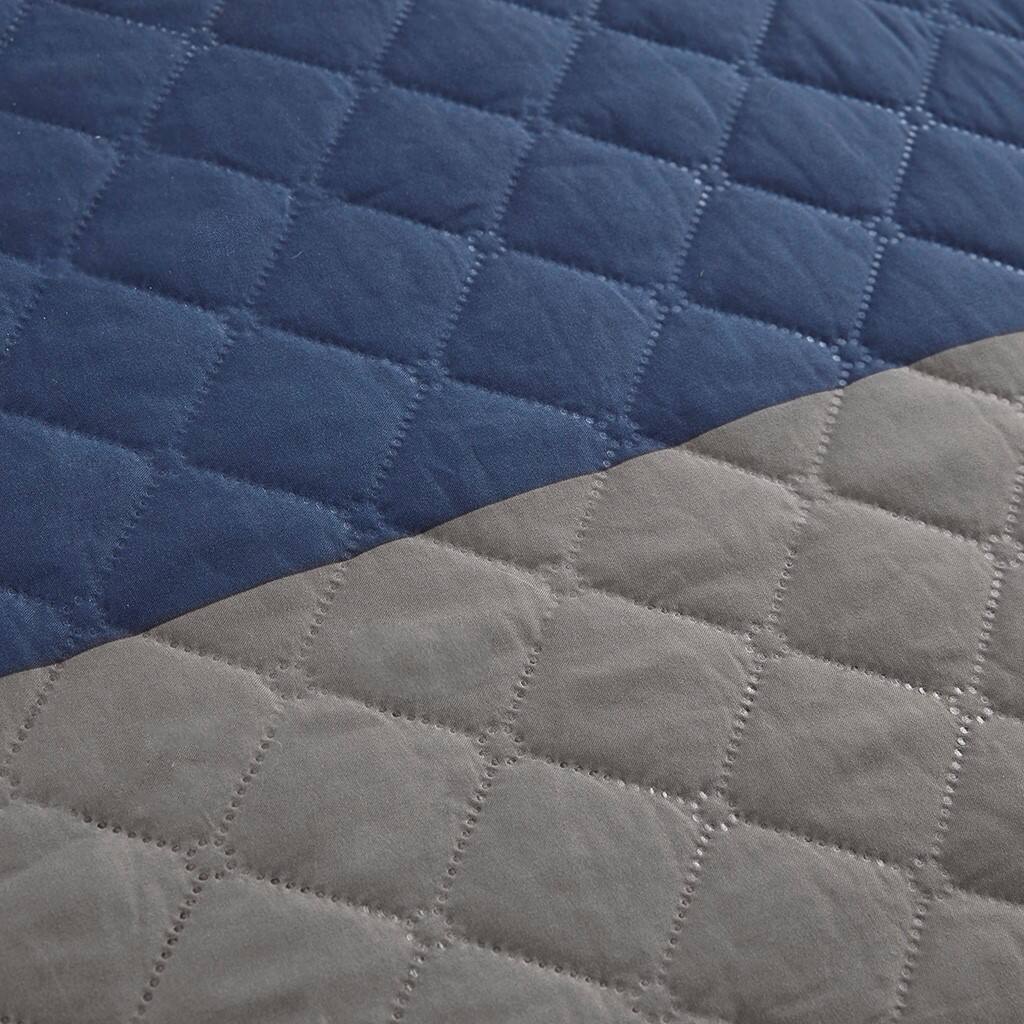 Alt View 5. Gracie Mills - Gracie Mills 7-Piece Transitional Color Block Comforter Set - Blue.