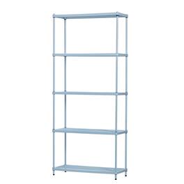Design Ideas - MeshWorks 5 Tier Metal Storage Shelving Unit Rack Bookshelf, Blue - Sky Blue