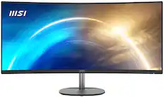 Front. MSI - Pro MP341CQ 34" LCD QHD 100Hz 1ms FreeSync Monitor ,Built-in Speakers (DisplayPort, HDMI ) - Matte Black.