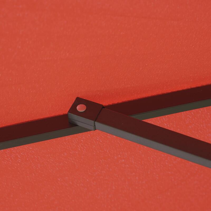 Alt View 8. LeisureMod - Sierra Outdoor Solar Powered LED Umbrella with Rust Resistant Aluminum Frame and Plastic Base - Red.