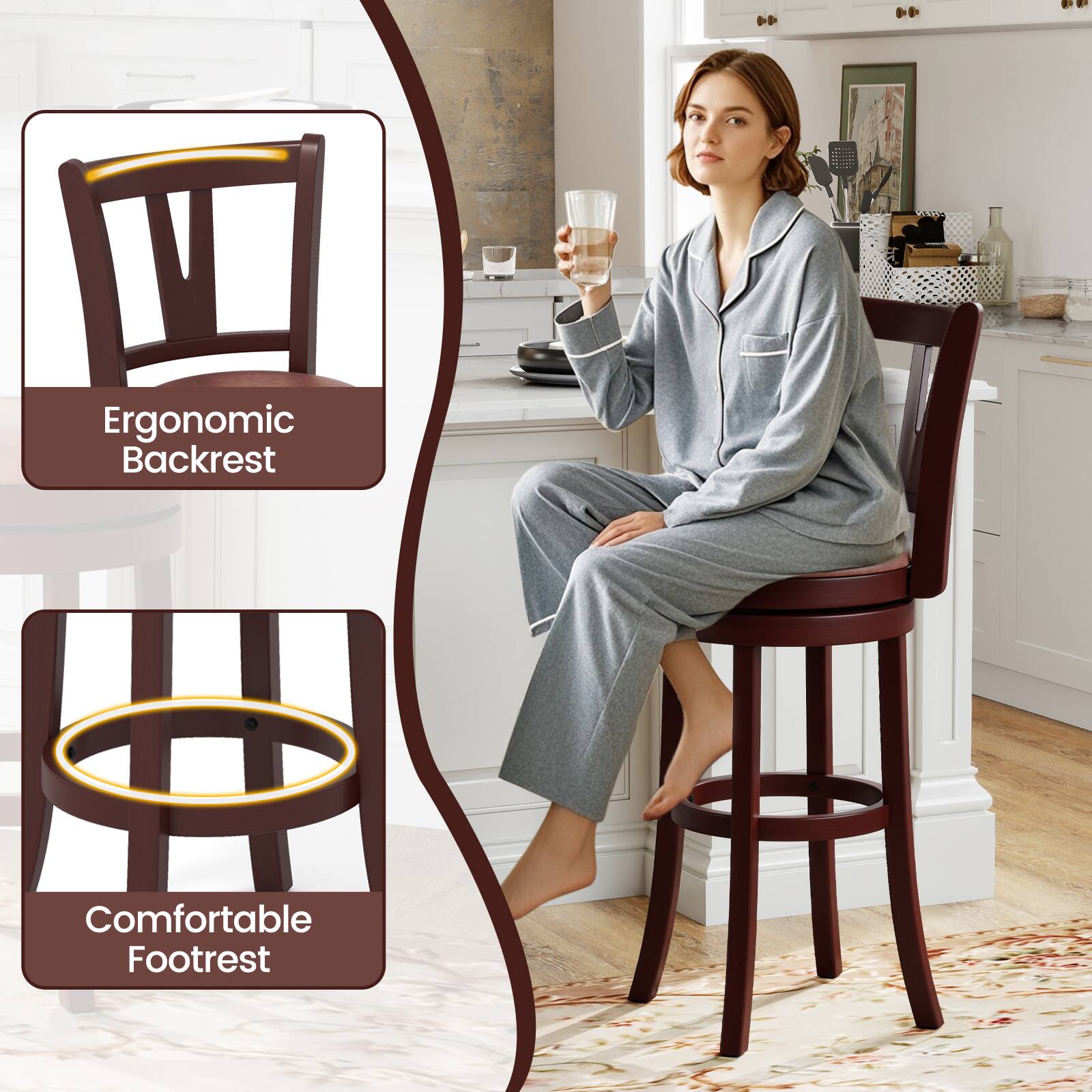 Ergonomic Backrest

Comfortable Footrest