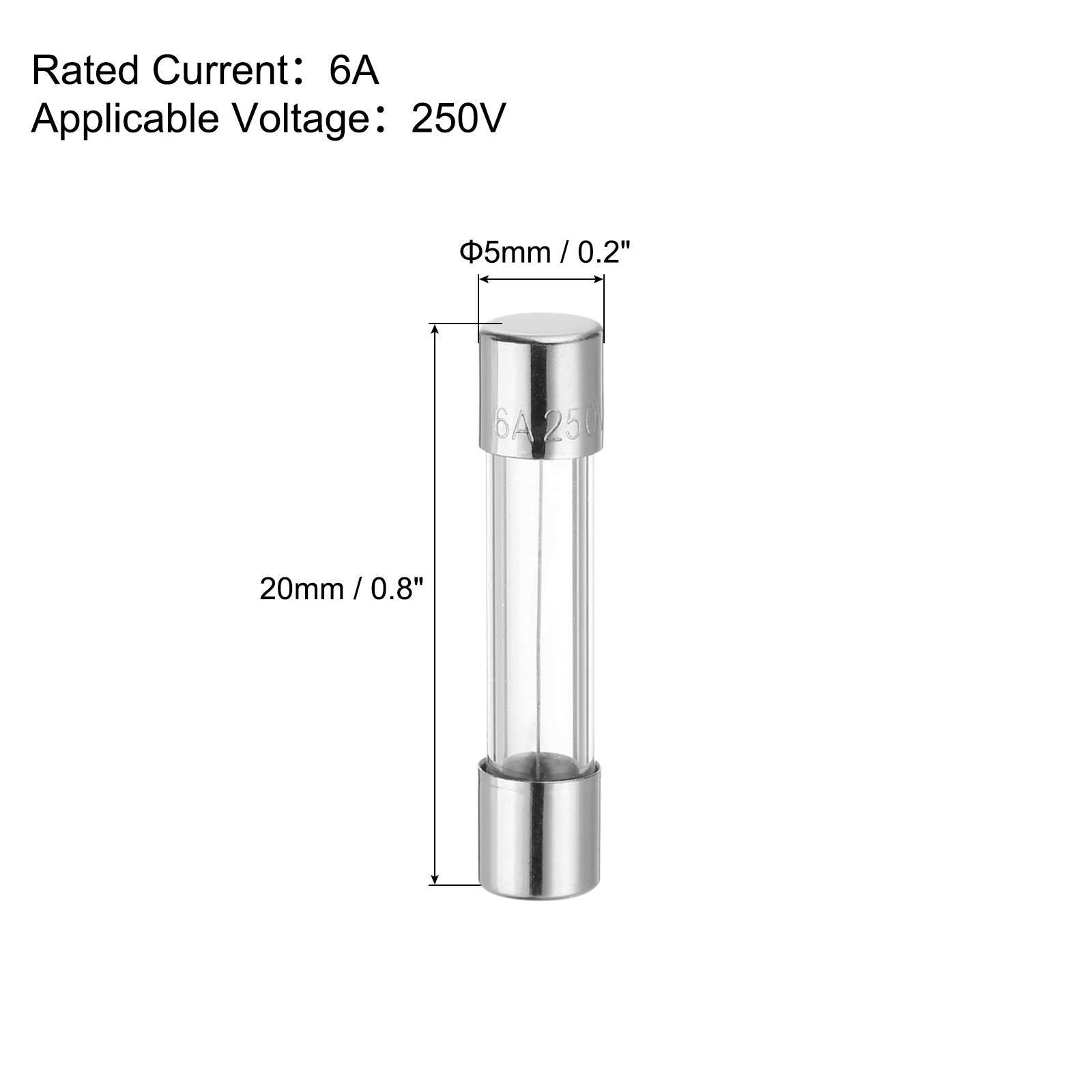 Rated Current: 6A  
Applicable Voltage: 250V  
5mm / 0.2"  
20mm / 0.8"