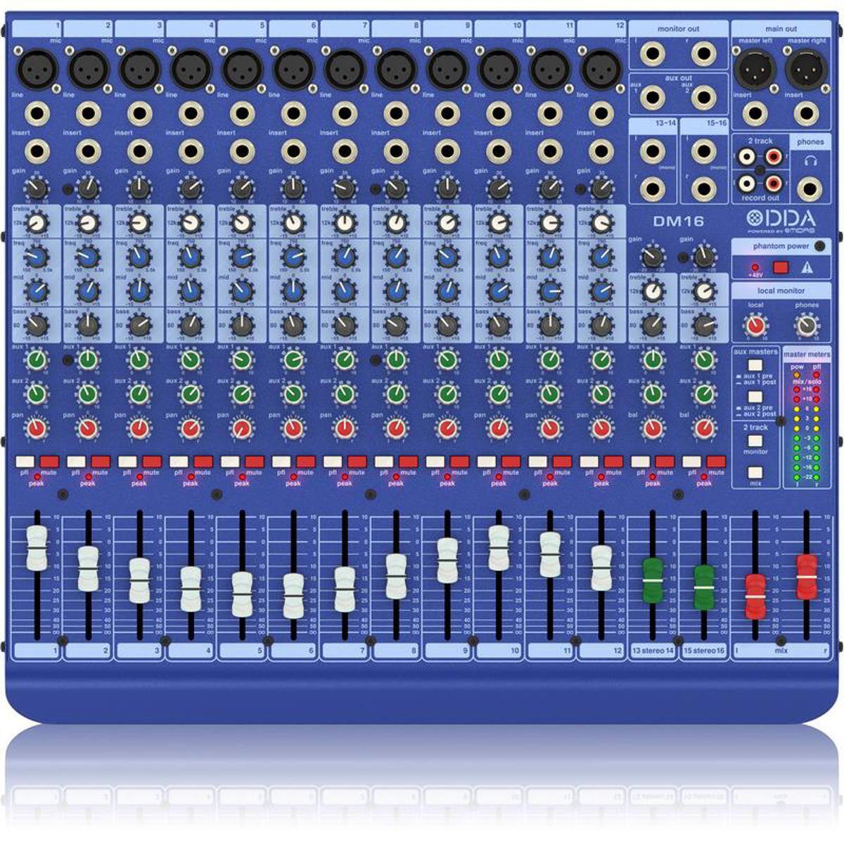 1 2 3 a S 6 7 a 10 11 12 monitor out main out n marstar rg -ne sne sna - ane an Tine - ina ina + DUE -L - 1 Fsam isam iaaT ikert n Proaec PN -an Ta Psan 13-14 15-16 track phones gein gain - gain gmi gein gein pein gmin gain gai FAOR DM16 gain gein record - ACICI .. SmonG phantom power MV A local monitor Nocal phones BUE masters master meters s - - pO : track . - - - - - a 1 - 4 + 1 1 1 . 2 1 i - - - - - 1 2 3 4 & & T 8 9 10 11 2 13 stereo 14 15 stereo