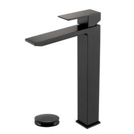 Black Faucet SUS304 Waterfall Spout cUPC Cartridge 60cm Supply Line Pop Up Drain