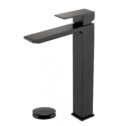 Front. Boyel Living - Black Faucet SUS304 Waterfall Spout cUPC Cartridge 60cm Supply Line Pop Up Drain - Matte Black.