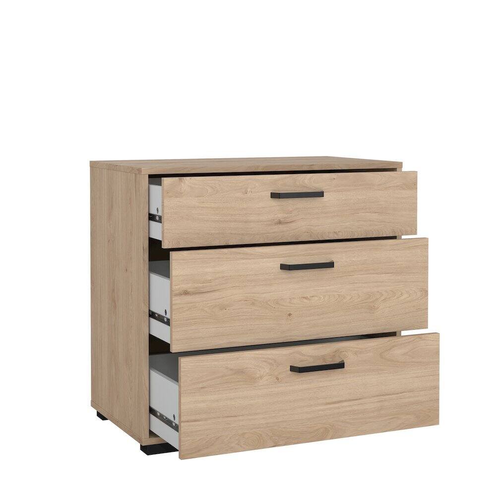 Alt View 1. Tvilum - Sofia 3 Drawer Chest, Jackson Hickory - Brown.