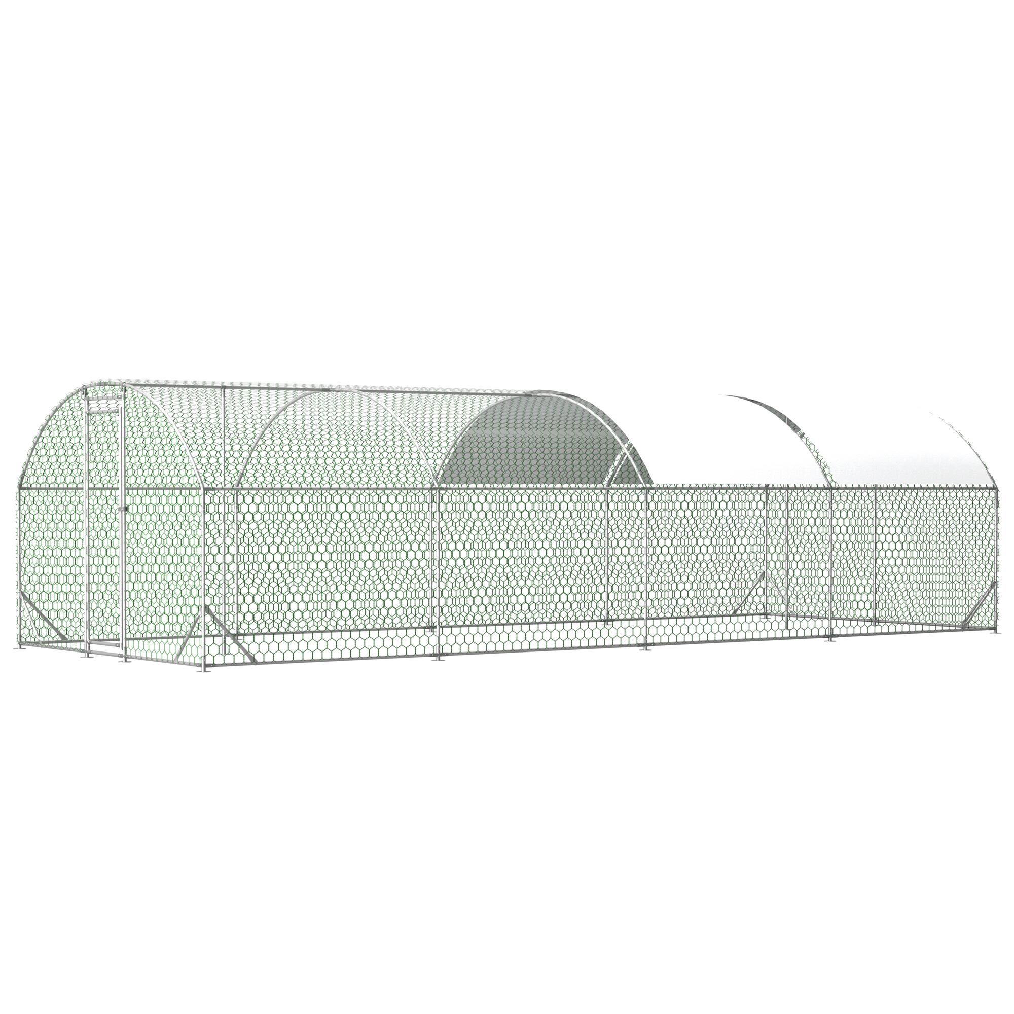 Alt View 6. Mondawe - 26ft x 9ft Large Metal Walk-in Chicken Coop with Waterproof Cover.