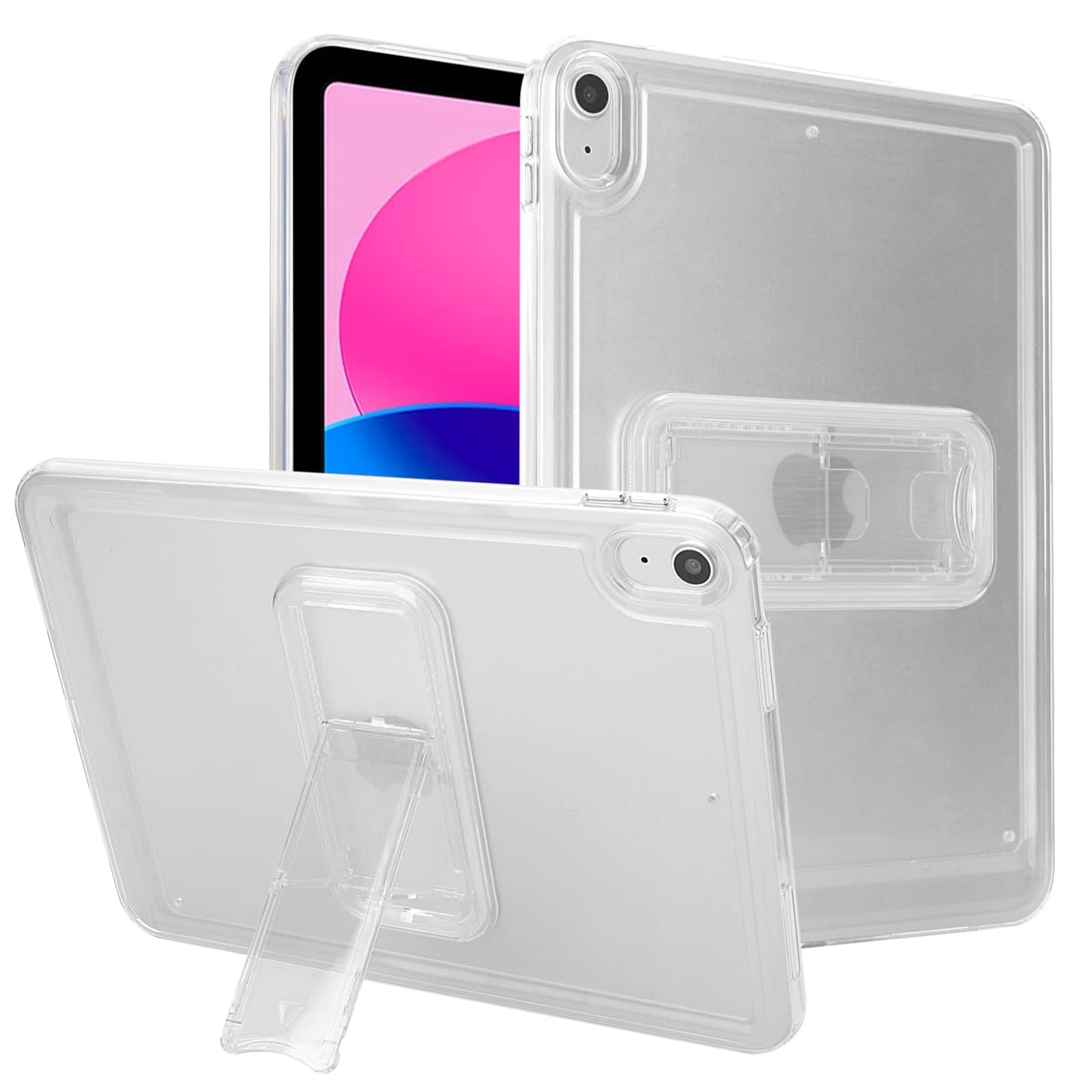 Dteck - Shockproof Matte Case for Apple iPad Air (M2) 11" 2024, Rugged Slim Protective Cover with Kickstand and Raised Edges - Clear