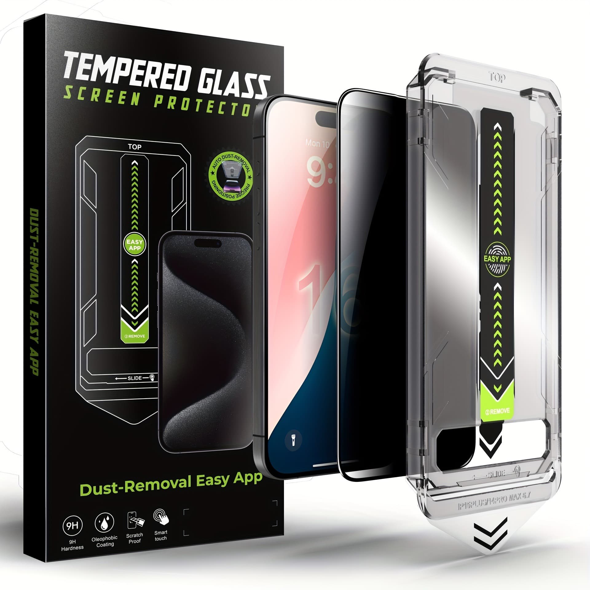 Furno Fusion - iPhone 17 Pro Privacy Screen Protector, HD Tempered Glass, Dust-Free Install, Includes Lens Film - Translucent