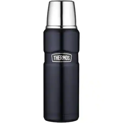 Front. Thermos - Thermos 16 oz. Stainless King Vacuum Insulated Compact Bottle - Matte Blue - Blue.
