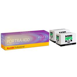 2x Ilford HP5 35mm B&W Film 36exp and Kodak Portra 400 35mm Color Film 5-Pack