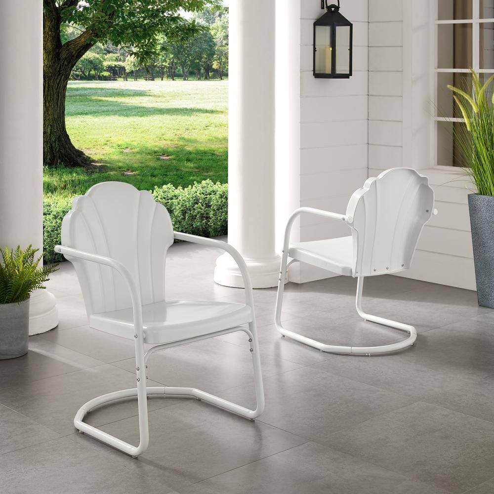 Alt View 8. Crosley Furniture - Tulip 2Pc Retro Outdoor Chair Set - 2 Chairs - White Satin.