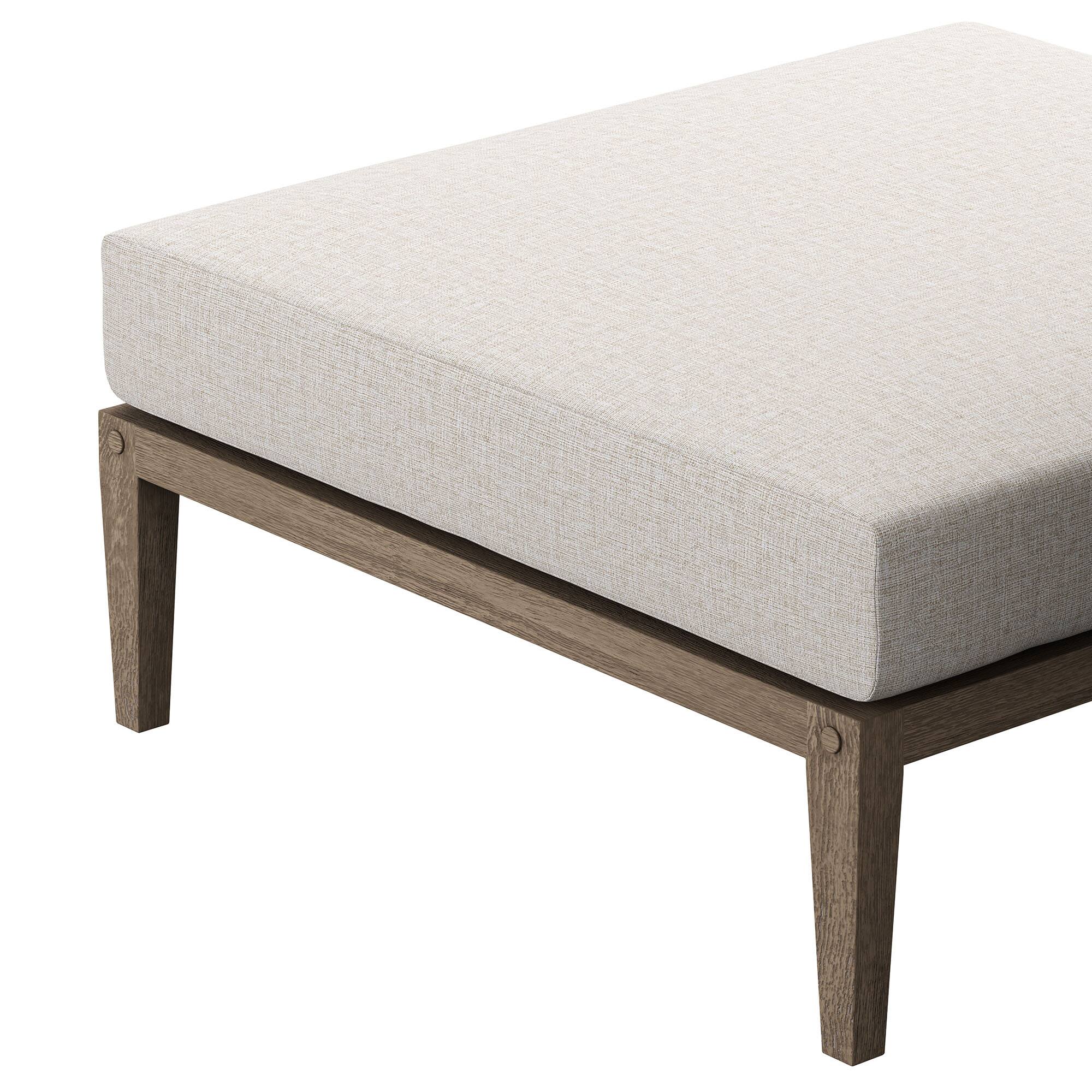 Alt View 4. Modway - Northlake Outdoor Teak Ottoman by Modway - Weathered Gray Pebble.