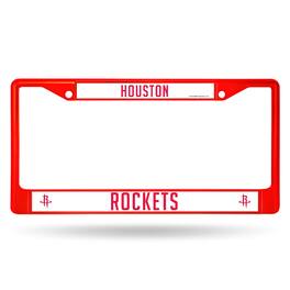 Rico Industries - Houston Rockets NBA Licensed Red Painted Chrome Metal License Plate Frame - Multi