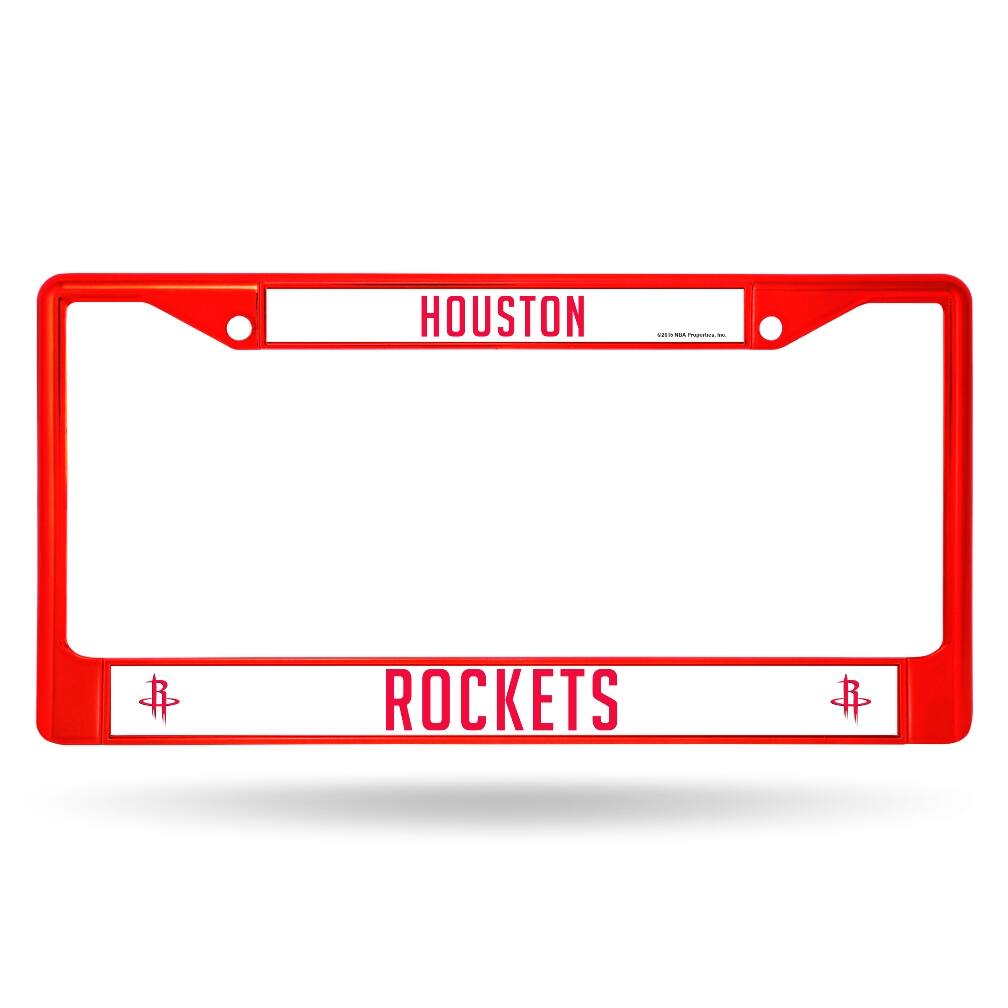 Houston Rockets NBA Licensed Red Painted Chrome Metal License Plate Frame