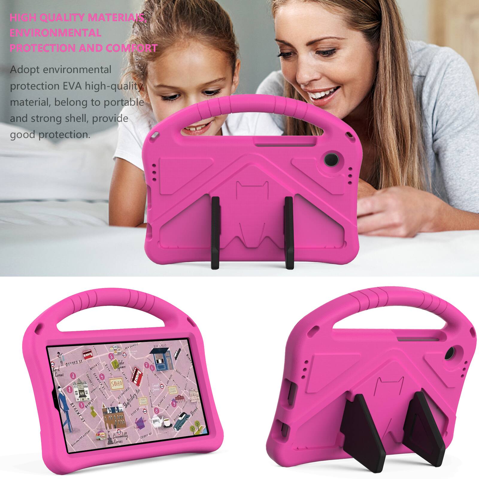 HIGH QUALITY MATERIALS, ENVIRONMENTAL PROTECTION AND COMFORT

Adopt environmental protection EVA high-quality material, belong to portable and strong shell, provide good protection.