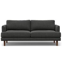 Simpli Home - Livingston 76 inch Wide Mid-Century Modern Loveseat Sofa in Charcoal Grey Woven-Blend Fabric - Charcoal Grey