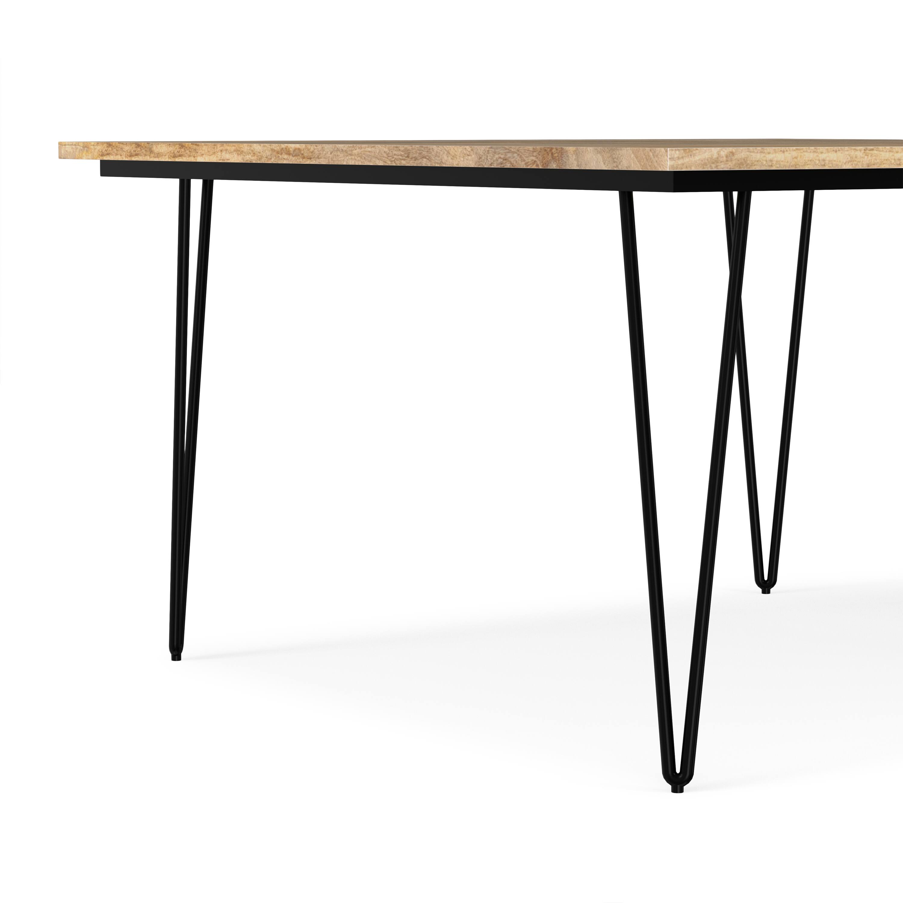 Alt View 5. Simpli Home - Hunter SOLID MANGO WOOD and Metal 54 inch x 54 inch Square Industrial Dining Table in Natural - Natural.