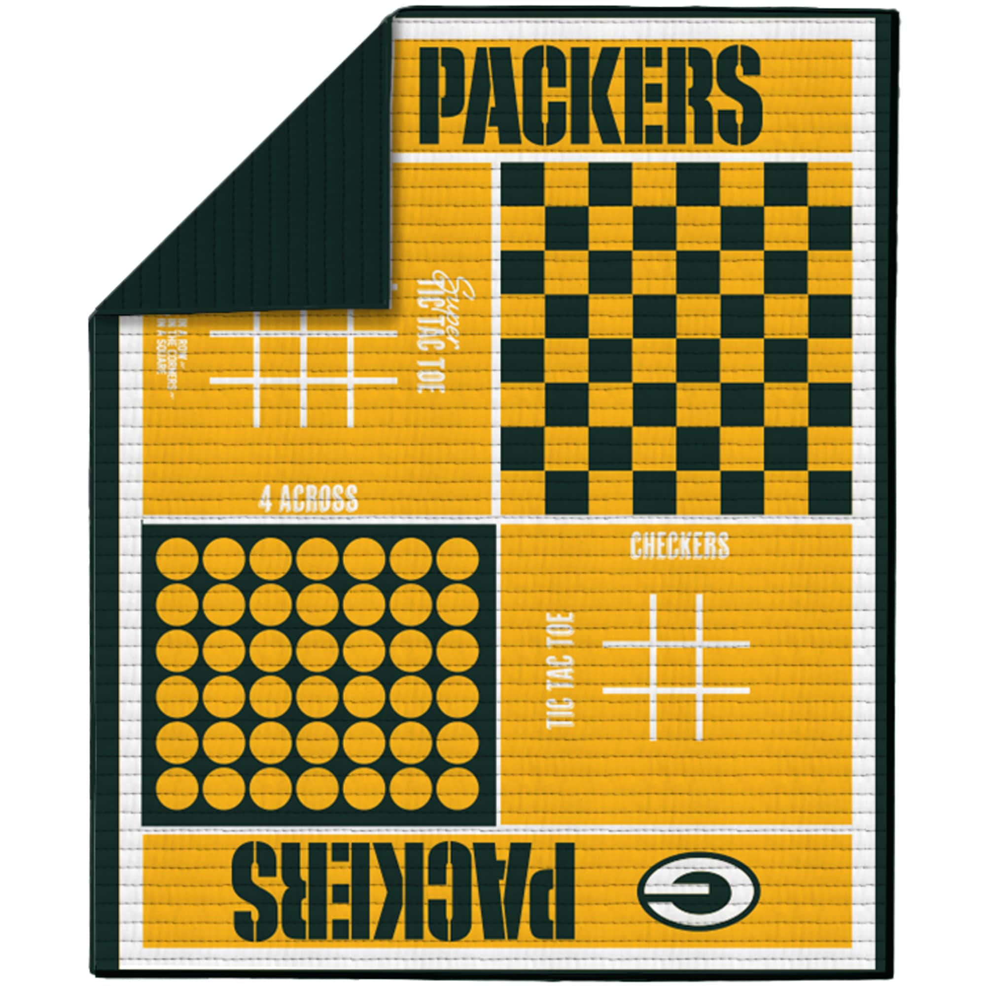 PACKERS - 7 SQUARE BOARD 293R0 W TICTAC Super TOE 4 ACROSS CHECKERS TOE TAC TAC TIC PACKERS