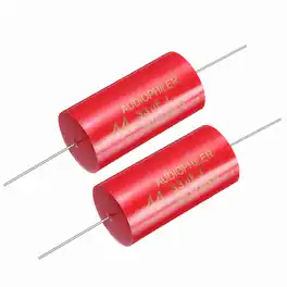 Unique Bargains - 2pcs 33uF 250V Axial MKP Film Capacitor for Audio Speaker Crossover Frequency Divider - Red