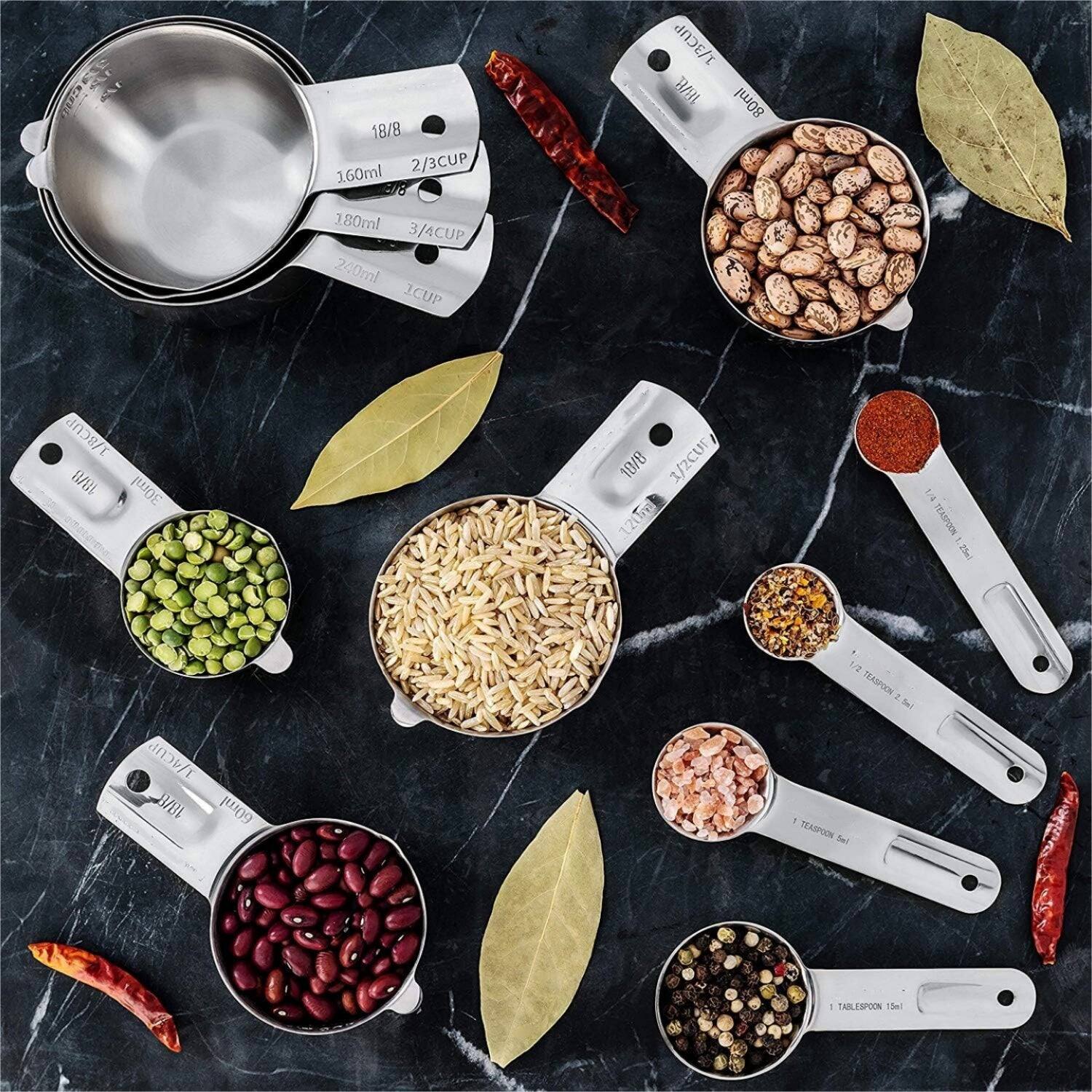 Here is the corrected and grouped text:

- 1/8 CUP: 16 ml
- 1/4 CUP: 60 ml
- 1/3 CUP: 80 ml
- 1/2 CUP: 120 ml
- 3/4 CUP: 180 ml
- 1 CUP: 240 ml
- 1 TABLESPOON: 15 ml
- 1 TEASPOON: 5 ml