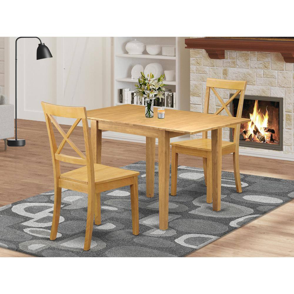 Angle. East West Furniture - Dining Room Set Oak - Brown.