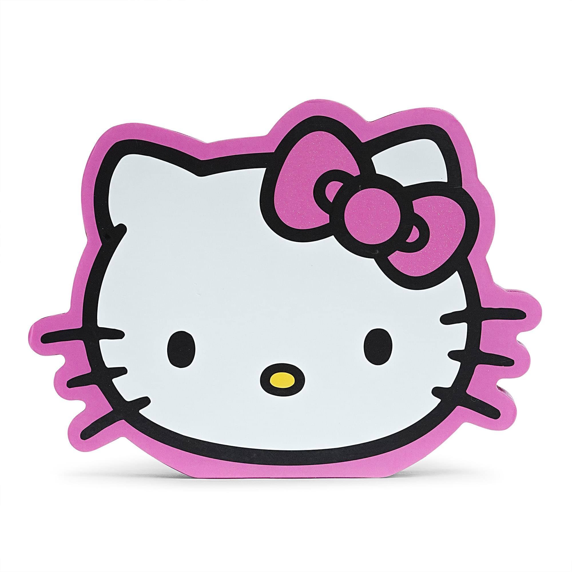 Alt View 1. Silver Buffalo - Sanrio Hello Kitty Glitter Bow Die-Cut Wooden Wall Art | 6 x 8 Inches - White.